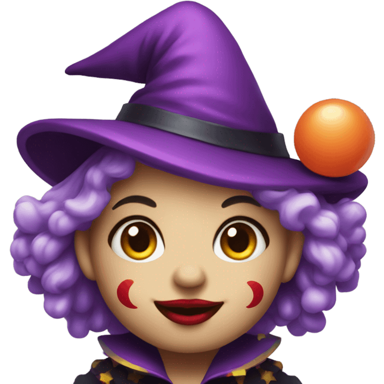  Cute clown witch emoji