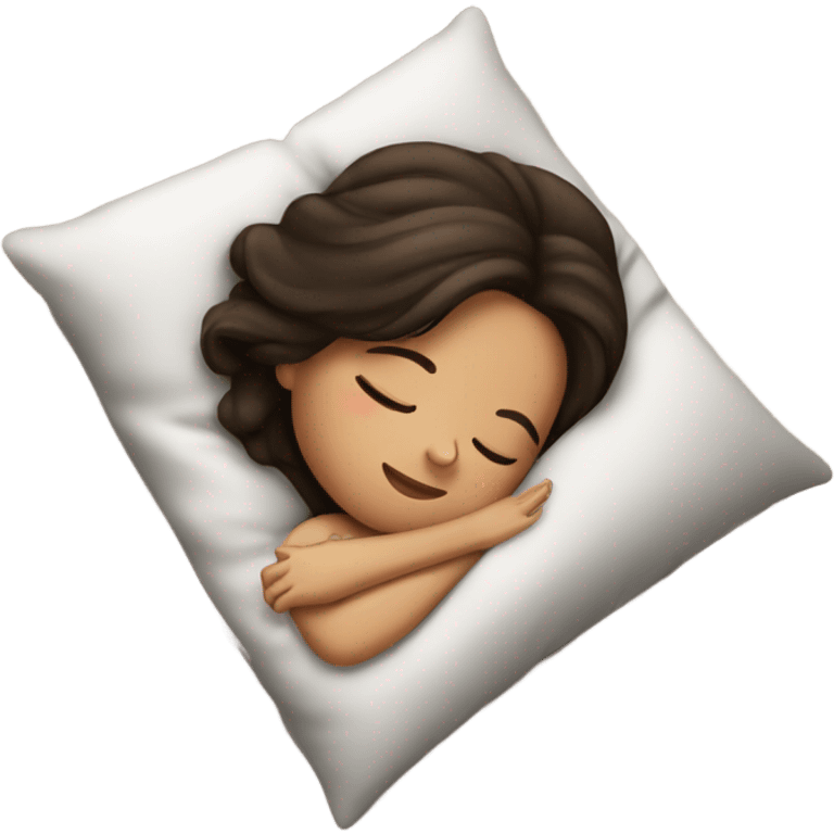 Brunette girl sleeping emoji