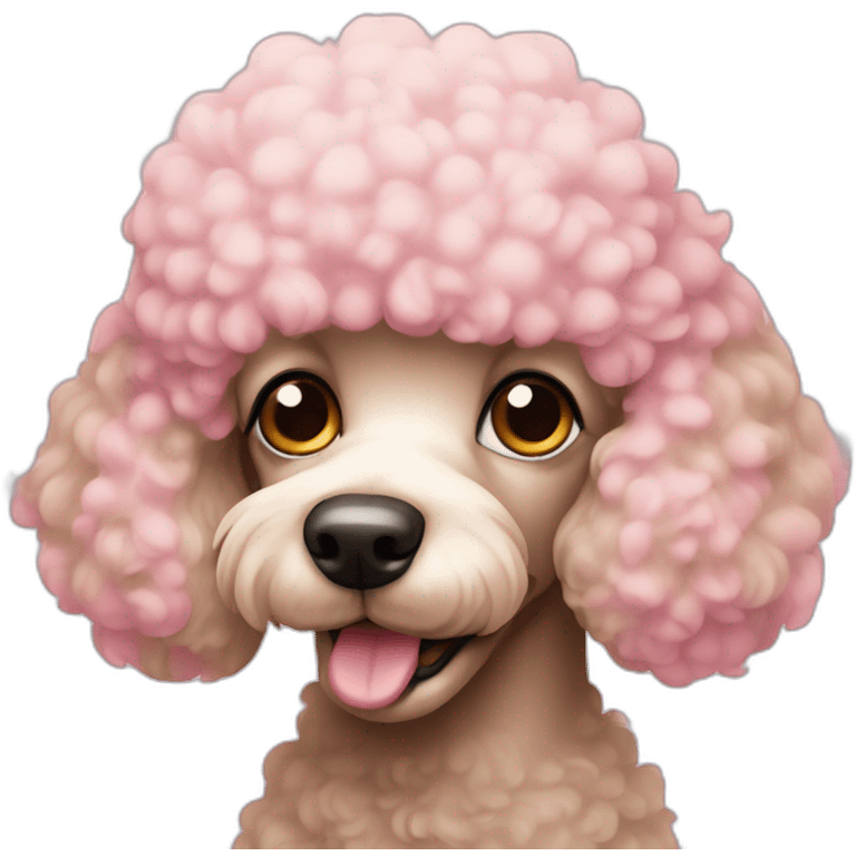 Poodle with pink ears emoji