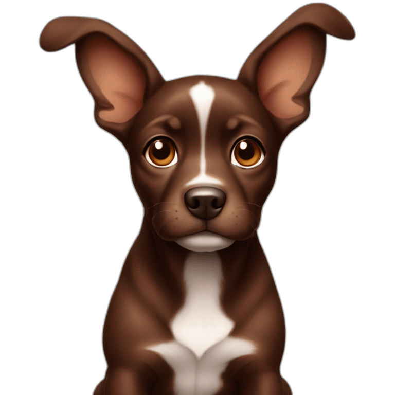 chocolate Brown puppy with big ears emoji