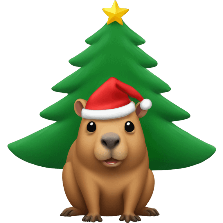 Capibara with Christmas tree  emoji