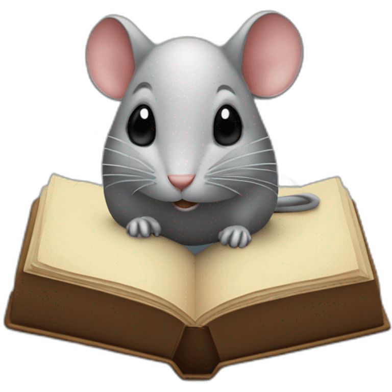 Souris sur un livre emoji