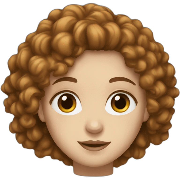 White Women, blue eye, long brown curly hair emoji