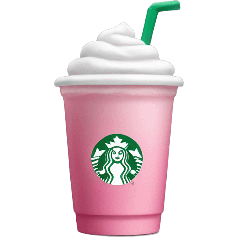 starbucks cup pink drink with cold foam emoji