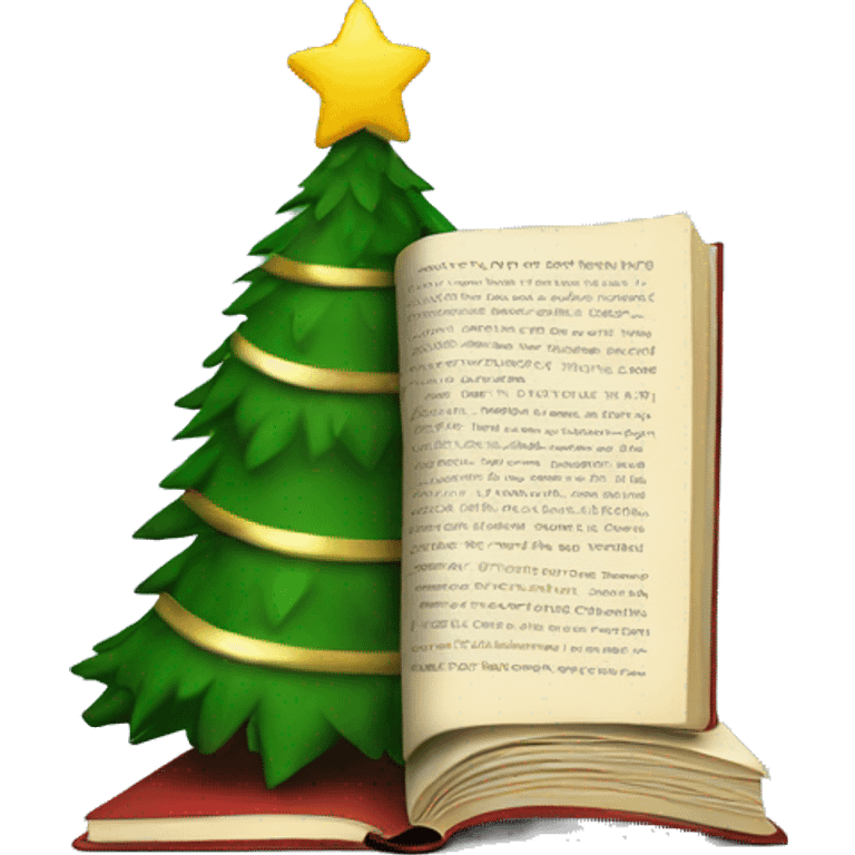 Christmas tree and book emoji