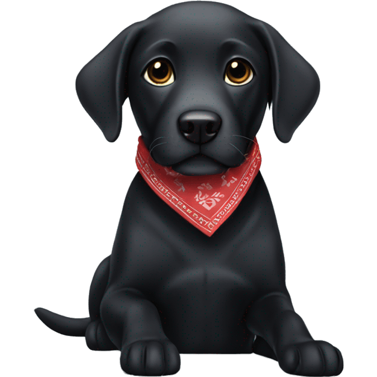 Black lab with a bandana emoji