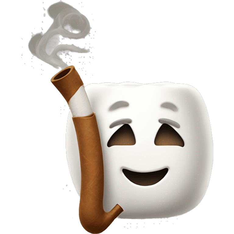 A marshmallow smoking a pipe emoji