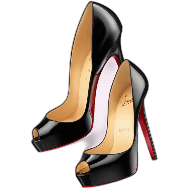 Louboutin Black patent Leather Lady Peep Toe Platform emoji