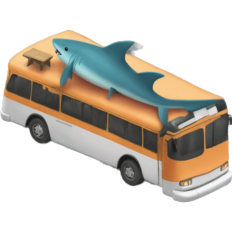 Un tiburón en un autobus emoji