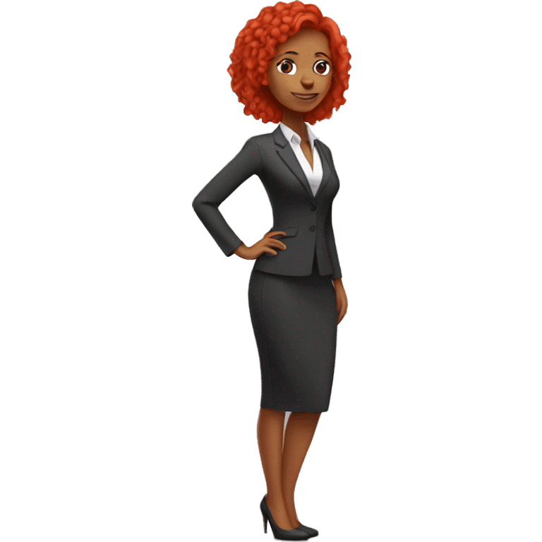 Red hair entrepreneur life coach girl with full body  emoji