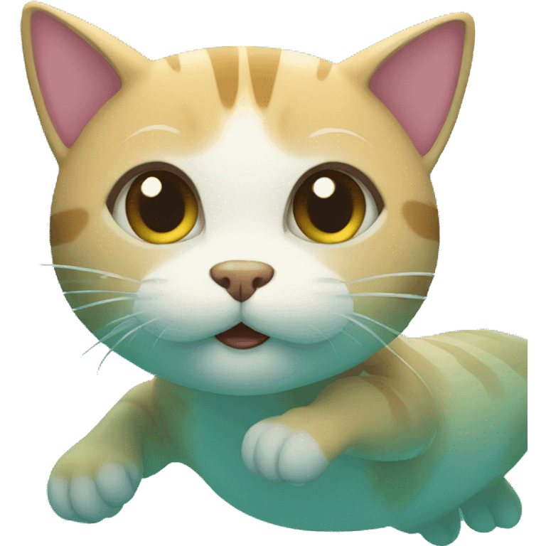 A swimming cat emoji