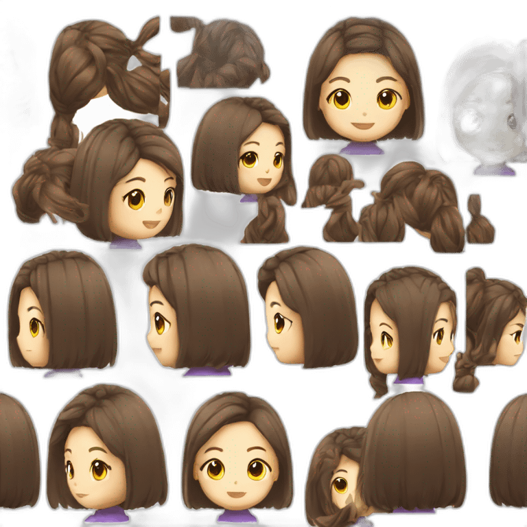 mulher japonesa cabelo castanho emoji