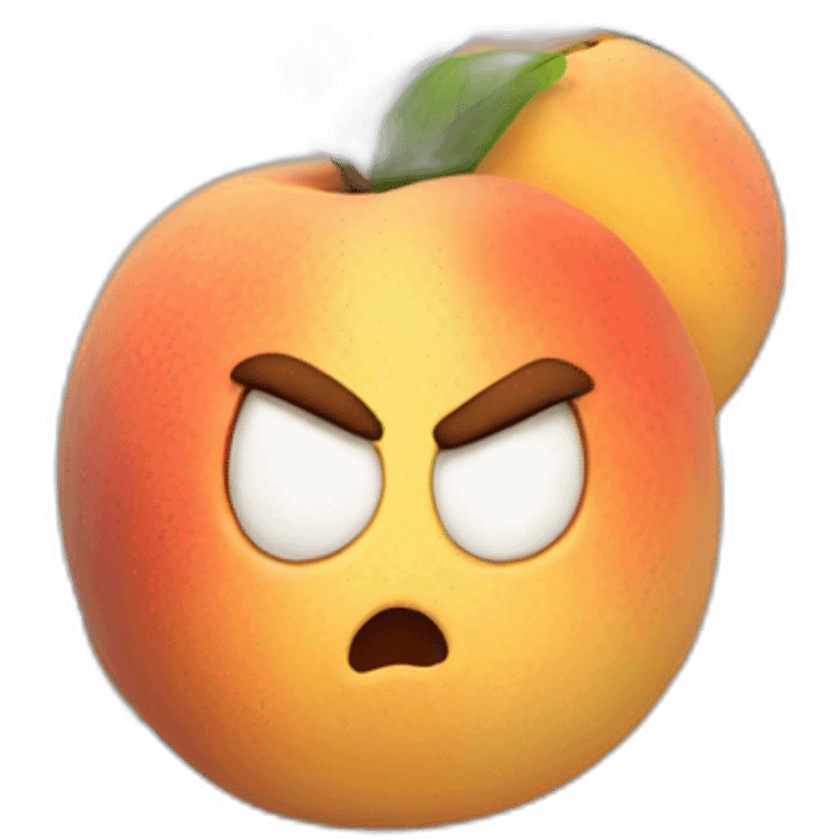 peach, angry emoji