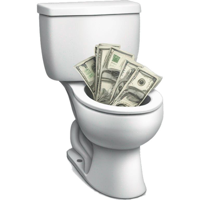 toilet bowl and money
 emoji