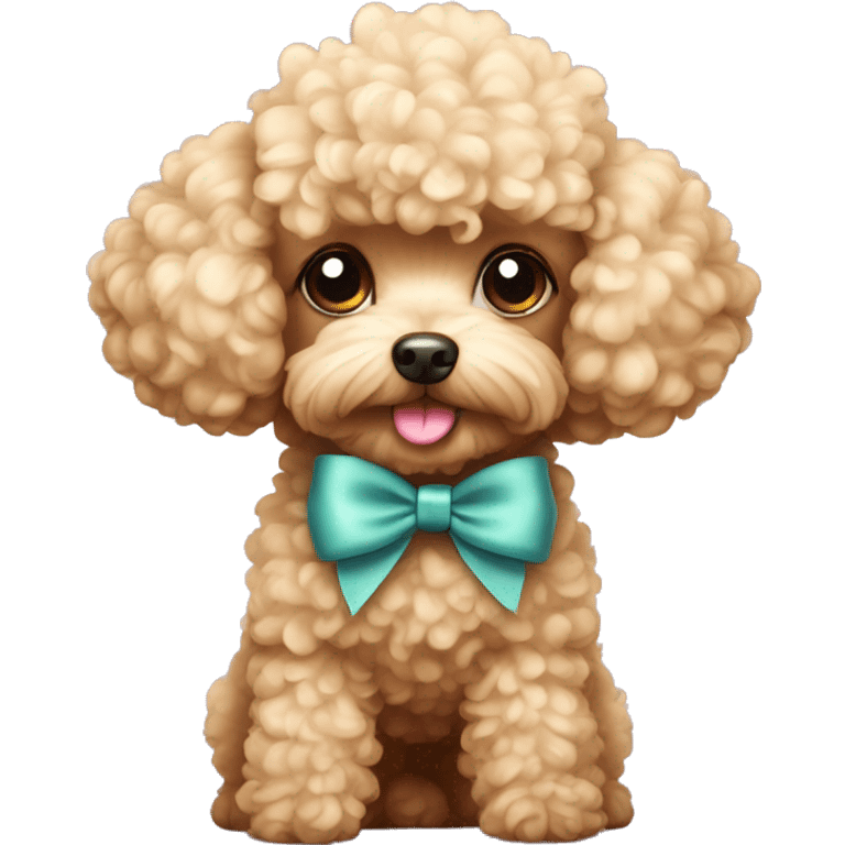 Toy Poodle with a bow emoji