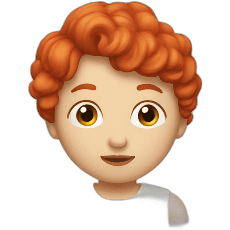 Kissing à red head emoji