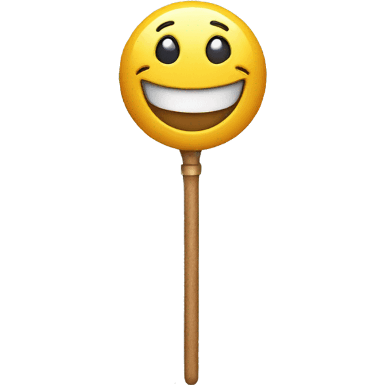 a happy emoticon holding a magic wand emoji