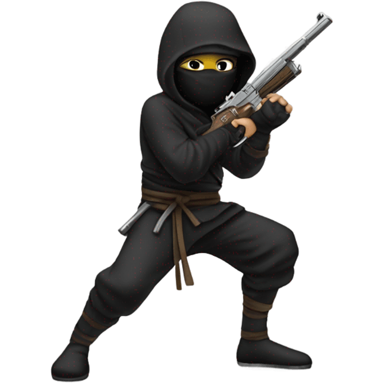 Ninja holding a gun￼ emoji