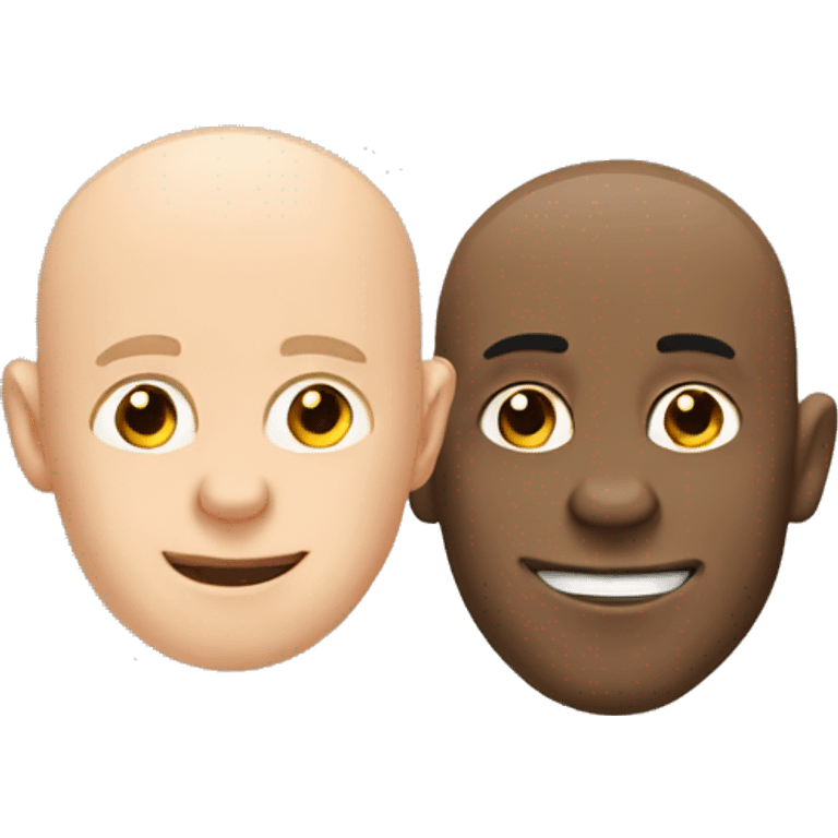 Bald man and a monkey on top emoji