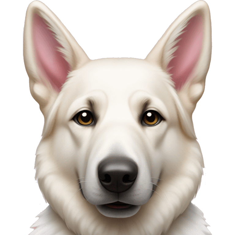 White German shepherd with a pink necklace  emoji