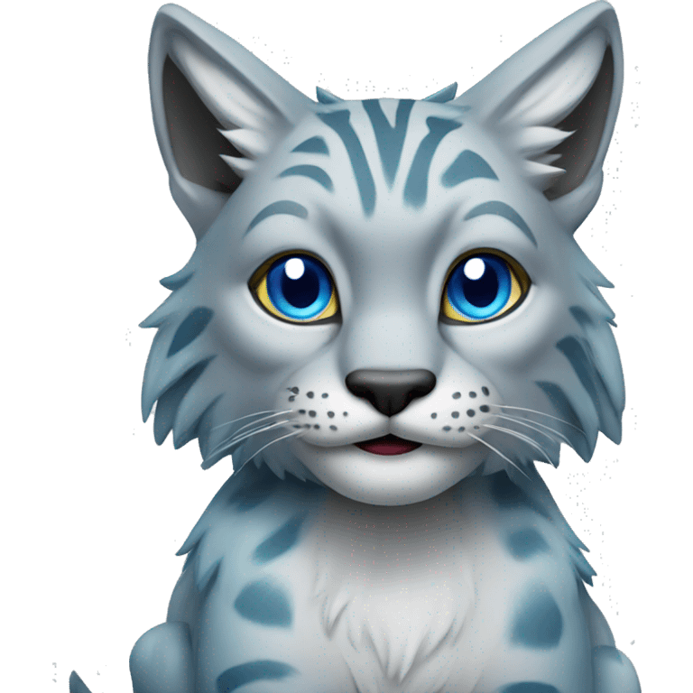 A blue lynx with a laptop emoji