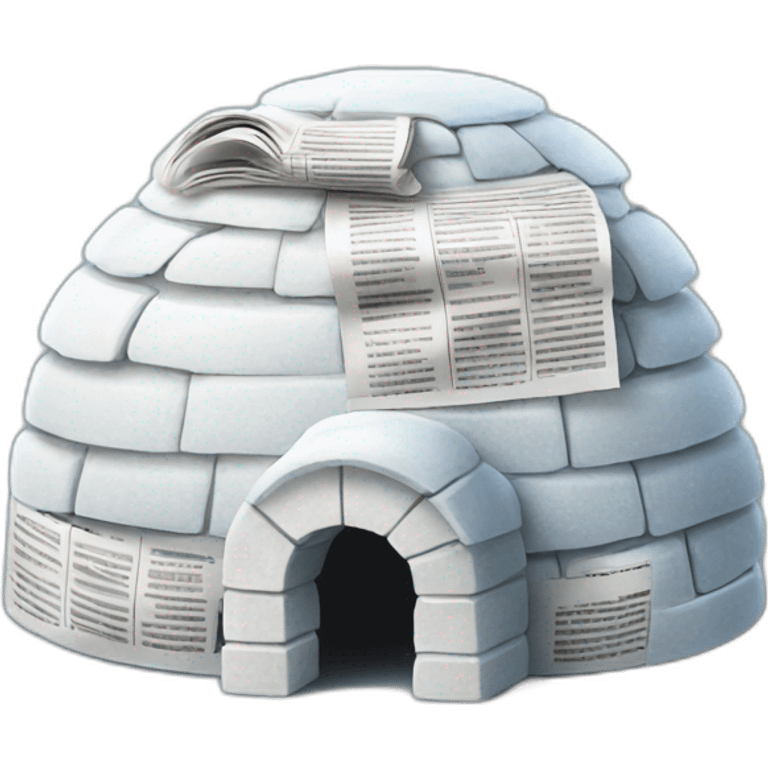 igloo with newspaper emoji