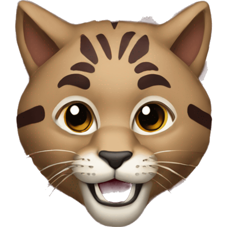 Wildcat mascot, garnet and brown background  emoji