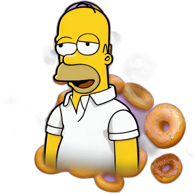 Homer simpson mangant un donut emoji