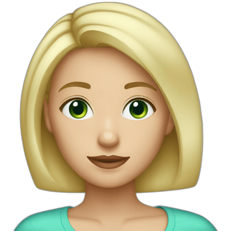 blond-girl-short-hair-with-green-and-blue-eyes emoji