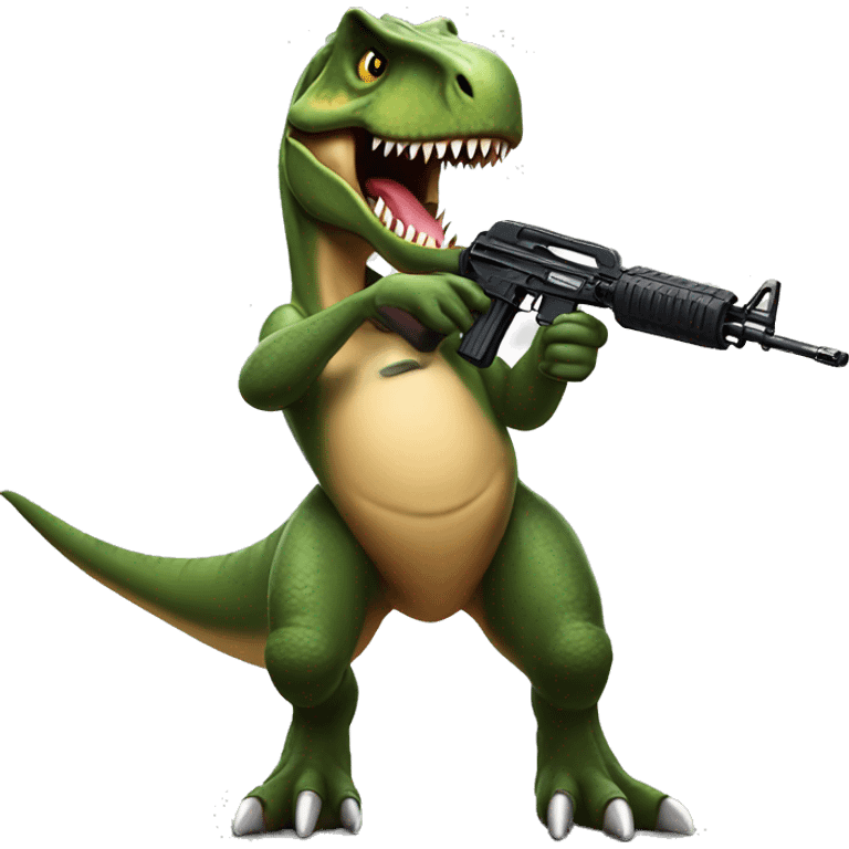 t-rex with ak47 emoji