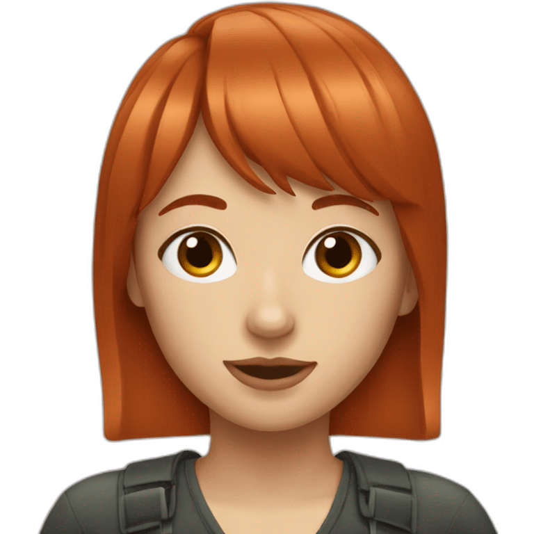 beautiful redhead with a blunt fringe emoji