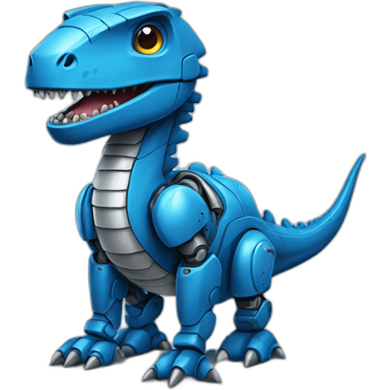 Bleu Dinosaure robot realistic emoji