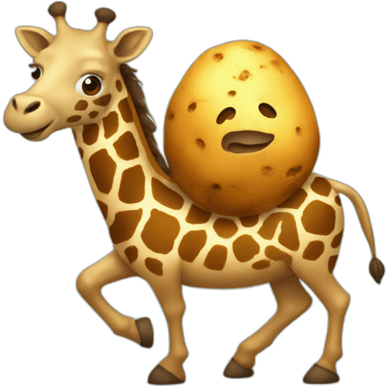 a potato riding a giraffe emoji