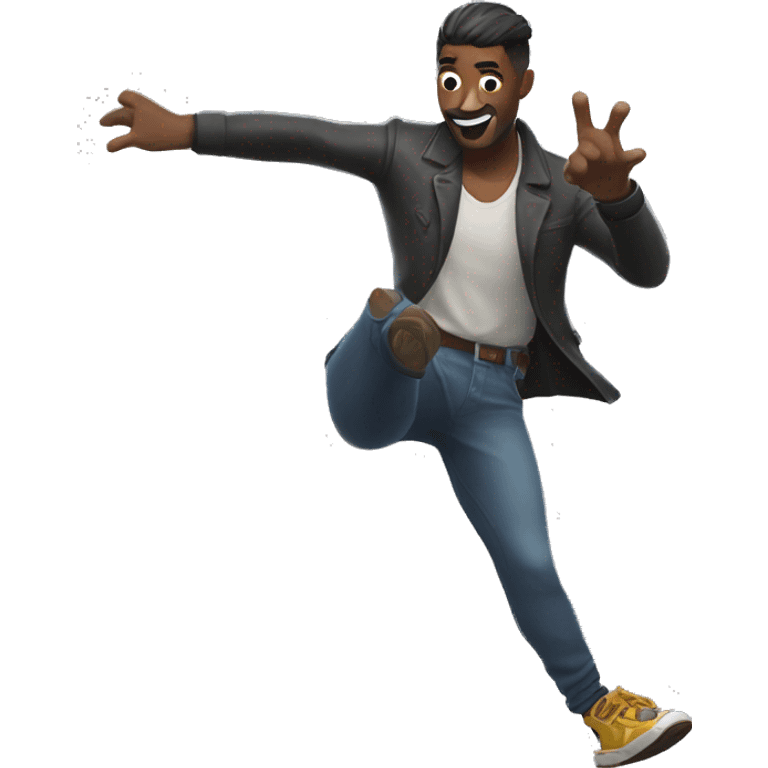 Man doing the Fortnite L dance emoji