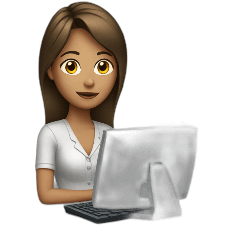 working girl with computer emoji