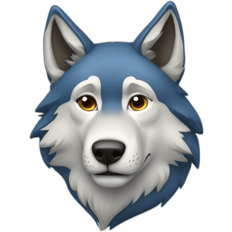 Loup bleu emoji