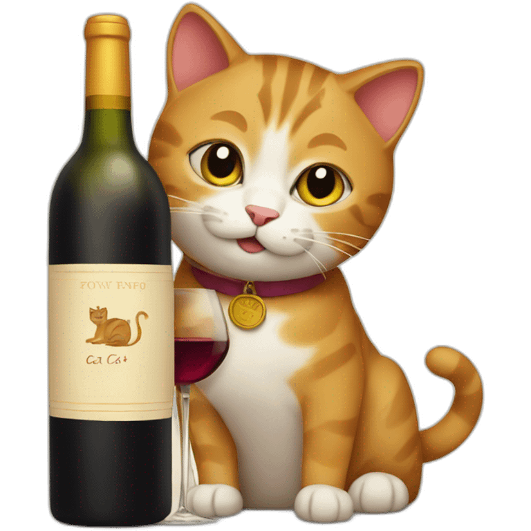 cat with wine emoji