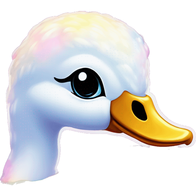 lisa frank swan sparkles rainbow neon emoji