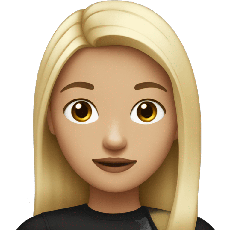 girl with black and blonde hair and black clothes emoji