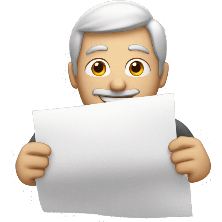 man showing a sheet of paper emoji