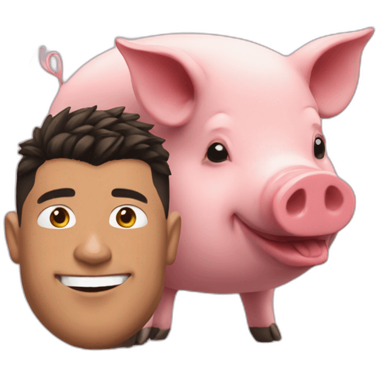 Ronaldo with a pig emoji