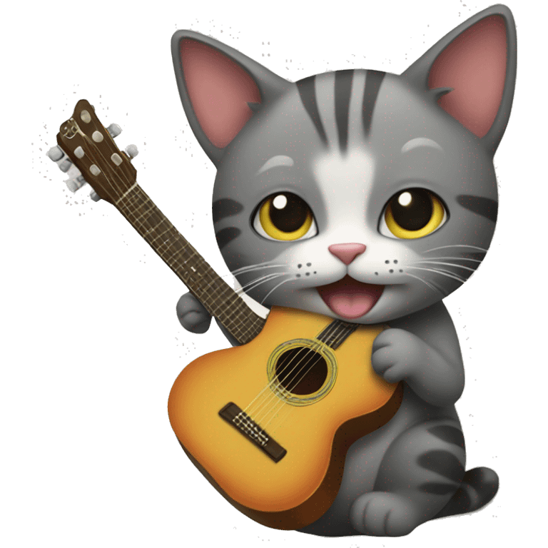 cat playing a guitar  emoji