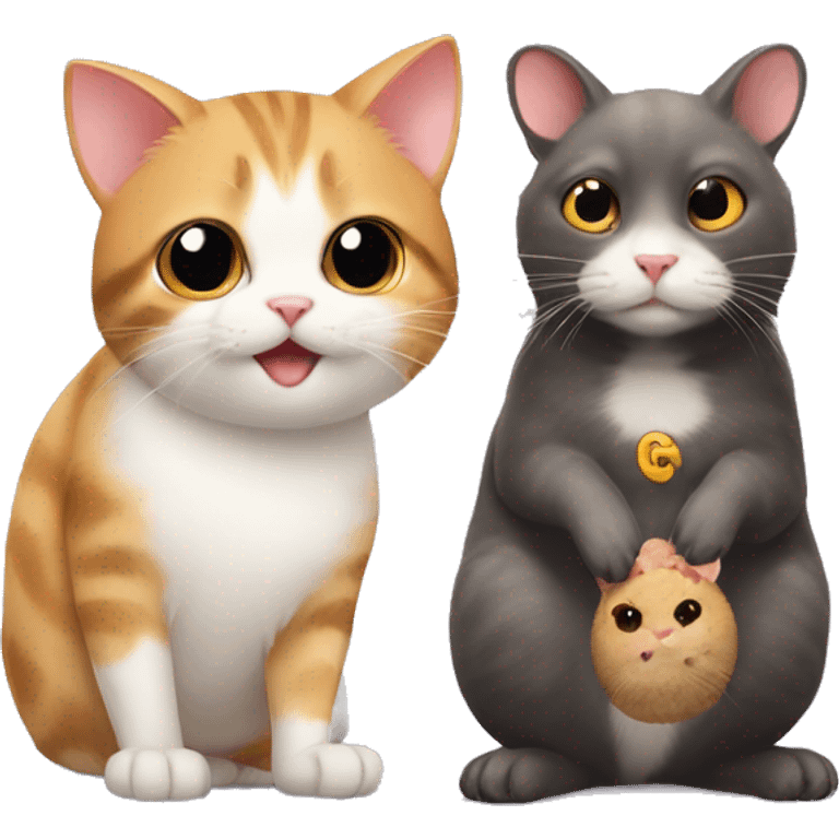 cat and hamster  emoji