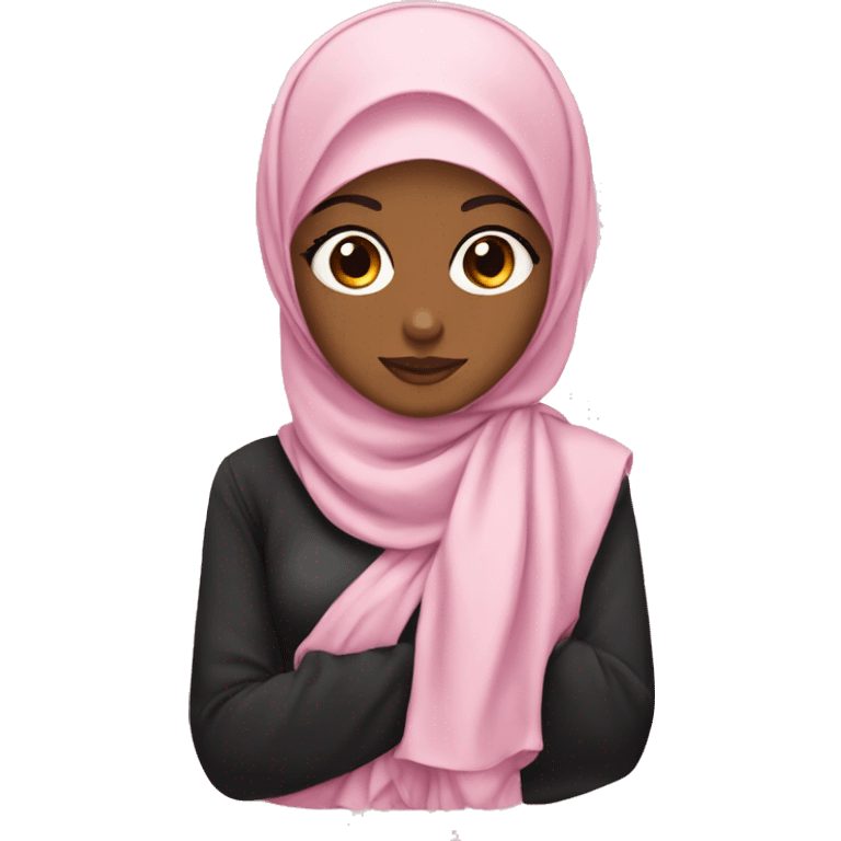 Hijabi with baby pink bow  emoji