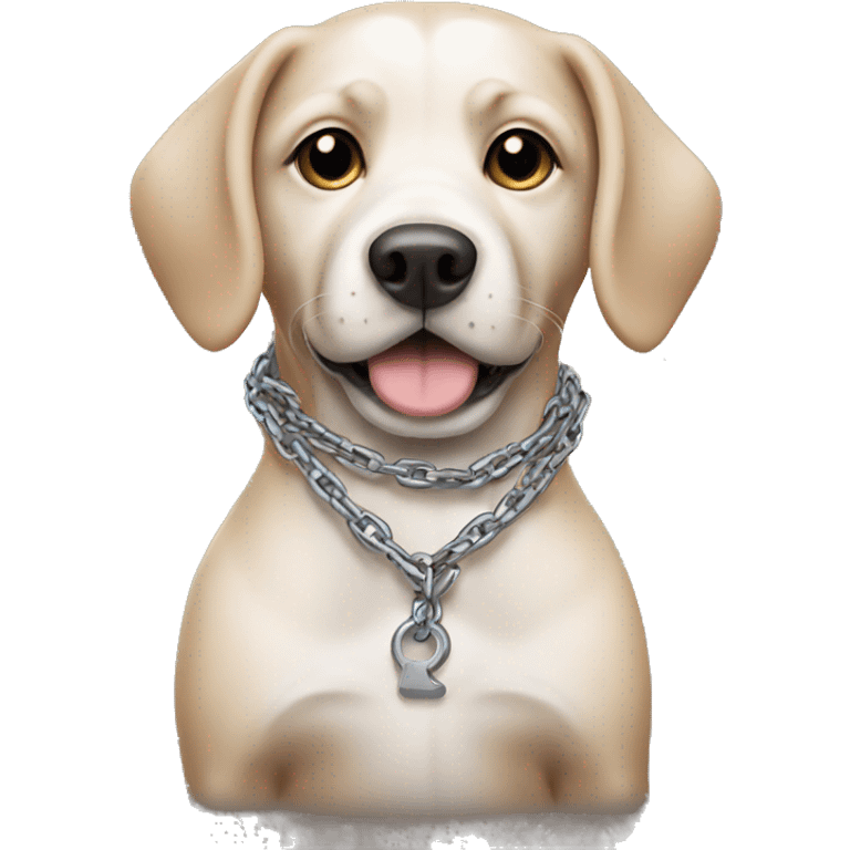 Dog wearing chain emoji