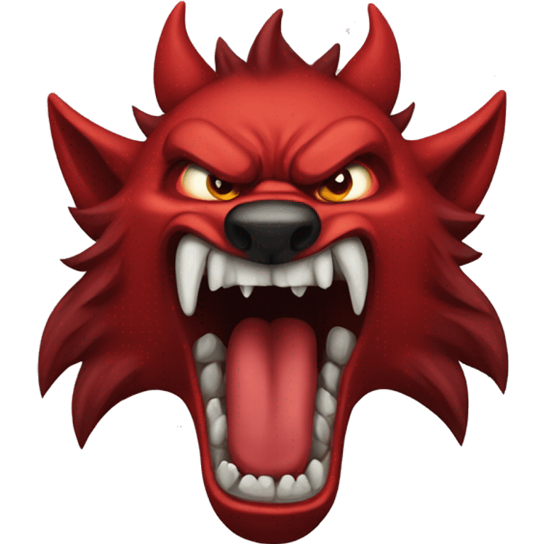 Angry Red demon wolf emoji