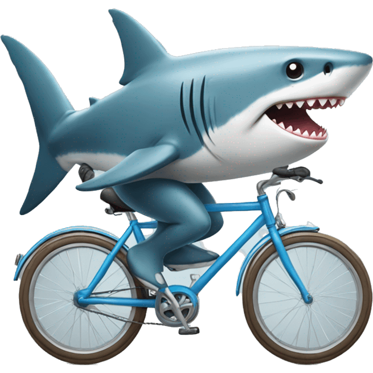 shark riding bike emoji