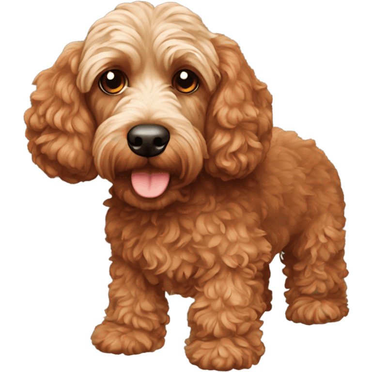 Red cockapoo dog emoji