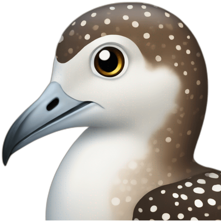 brown speckled sea bird with white spots emoji