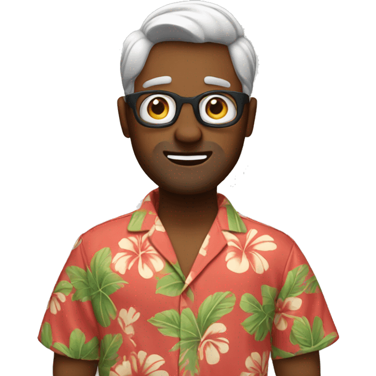 Shrug emoji wearing hawaiian shirt emoji